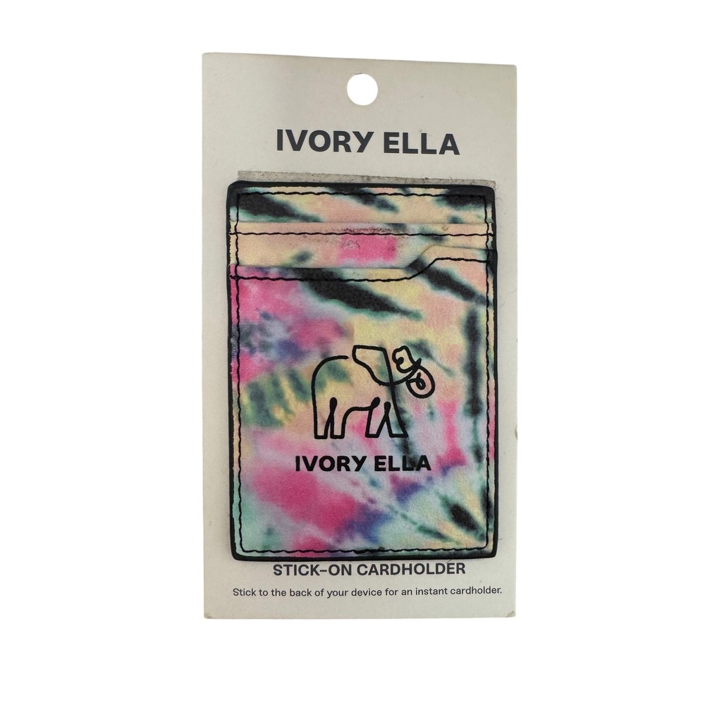 Ivory Ella NEW Neon Rainbow Swirl Tie Dye Stick-On Phone Card Holder M785